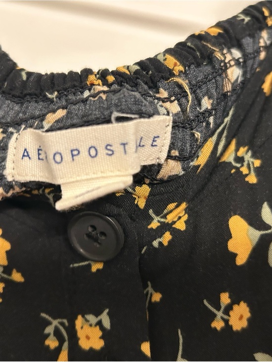 Aeropostale Dresses & Skirts - Aeropostale Black Mini Dress with Yellow Floral Print Size XS